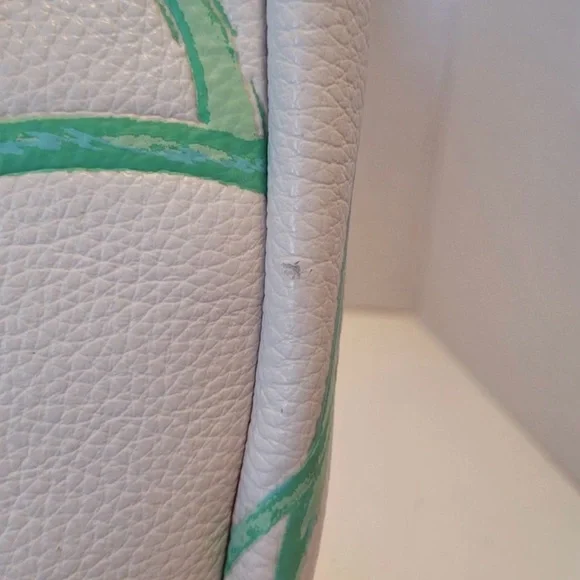 COACH FLORAL PEBBLED LEATHER SHOULDER BAG CROSSBODY WHITE PINK SPRING Y2K - Picture 11 of 14